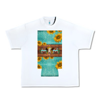 White mom hereford cattle sunflowers on tooled leather slim can cooler Urban Heavy Tee - BarkalooDesign