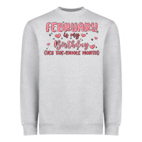 Heather Grey february is my birthday yes the whole month malia Heavyweight Sweatshirt - MaliasSmallBusiness