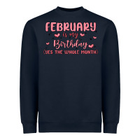 Navy february is my birthday yes the whole month malia Heavyweight Sweatshirt - MaliasSmallBusiness