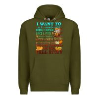 Army Green I want to Fall stuff Premium Hoodie - NancyCooperArtShop
