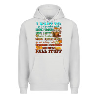 Dove Grey I want to Fall stuff Premium Hoodie - NancyCooperArtShop