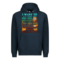 Navy I want to Fall stuff Premium Hoodie - NancyCooperArtShop