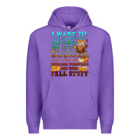 Purple I want to Fall stuff Premium Hoodie - NancyCooperArtShop