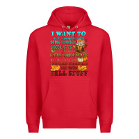 Red I want to Fall stuff Premium Hoodie - NancyCooperArtShop