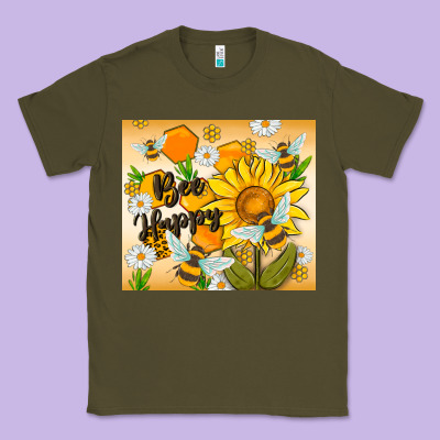 Bee Happy Classic Tee Designed By Maliassmallbusiness