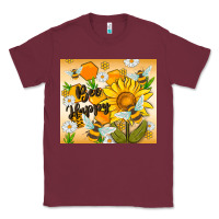 Burgundy bee happy Classic Tee - MaliasSmallBusiness