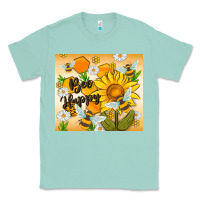 Seafoam bee happy Classic Tee - MaliasSmallBusiness