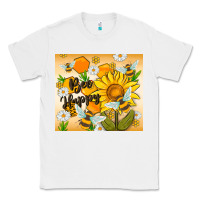 White bee happy Classic Tee - MaliasSmallBusiness