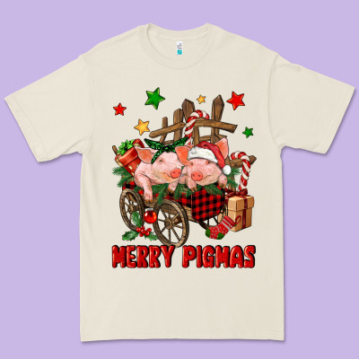 Merry Pig Mas Premium Tee Designed By Fadigitalartstudio