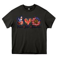 Asphalt peace love america Heavy Core Tee - BarkalooDesign