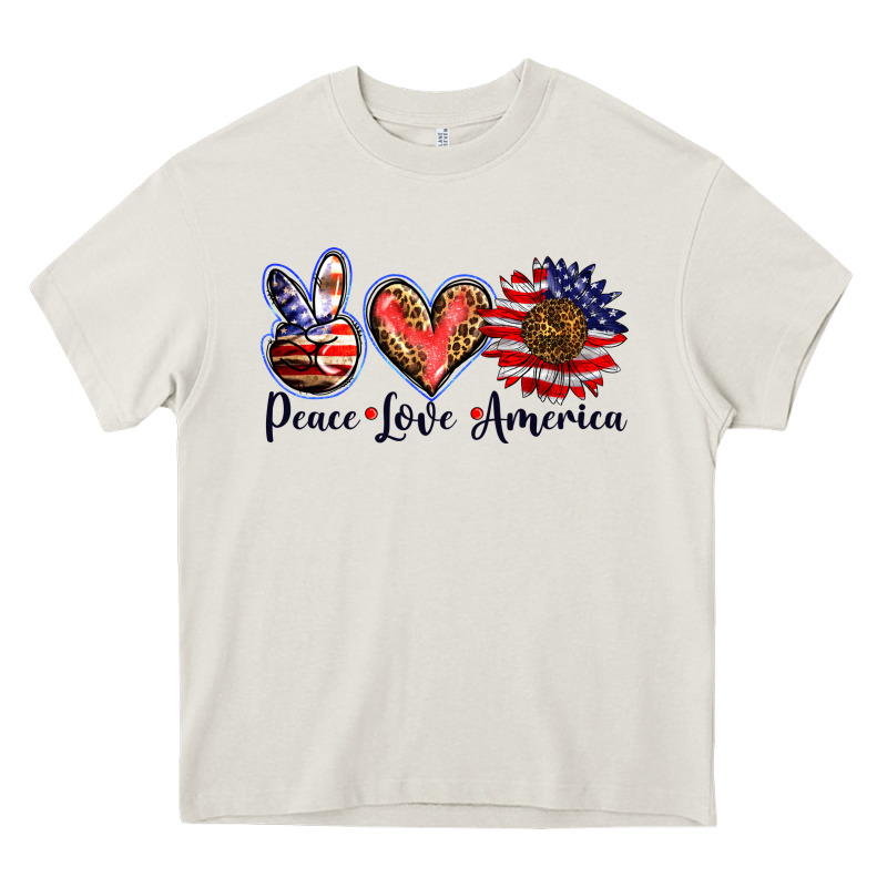 Peace Love America Heavy Core Tee by BarkalooDesign | Teevron