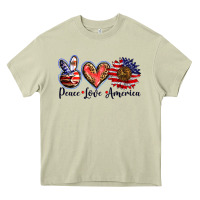 Mossy peace love america Heavy Core Tee - BarkalooDesign