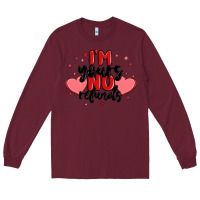 Burgundy i'm yours no refunds Long Sleeve Tee - MaliasSmallBusiness