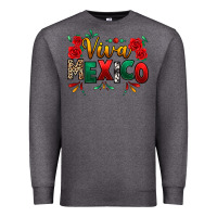 Charcoal Heather Viva Mexico Cinco De Mayo Premium Sweatshirt - texasbilliewilder