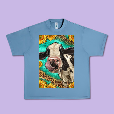 Western Holstein Cow Urban Heavy Tee Designed By Lillyallendesigns