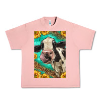 Salmon Western Holstein Cow Urban Heavy Tee - LillyAllenDesigns