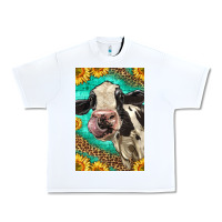 White Western Holstein Cow Urban Heavy Tee - LillyAllenDesigns
