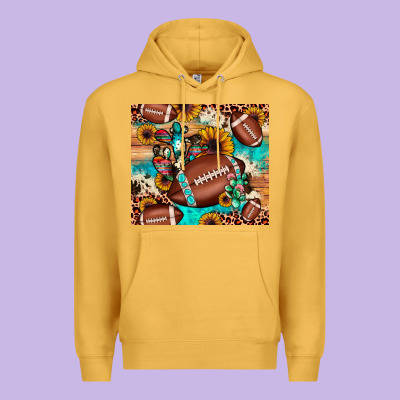 Football Cactus Sunflower Premium Hoodie Designed By Jahusdesignshop