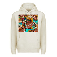 Oatmeal Heather football cactus sunflower Premium Hoodie - JahusDesignShop