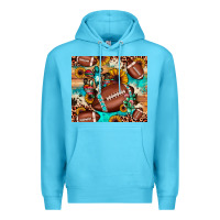 Ocean Blue football cactus sunflower Premium Hoodie - JahusDesignShop