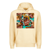 Pina Colada football cactus sunflower Premium Hoodie - JahusDesignShop