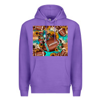 Purple football cactus sunflower Premium Hoodie - JahusDesignShop