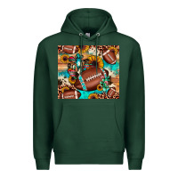 Sports Green football cactus sunflower Premium Hoodie - JahusDesignShop