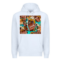 White football cactus sunflower Premium Hoodie - JahusDesignShop