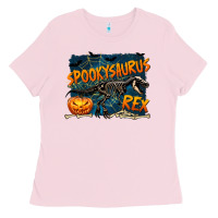 Bubblegum Pink Spooky Saurus Rex Ladies Tee - texasbilliewilder