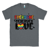 Charcoal Heather everyone deserves love Classic Tee - MaliasSmallBusiness