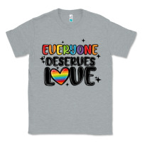 Heather Grey everyone deserves love Classic Tee - MaliasSmallBusiness