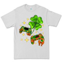 Dove Grey St. Patrick's Day with game control and clover Premium Tee - Neo Western
