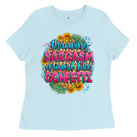 Baby Blue throwing sarcasm around like confetti Ladies Tee - Zillion Design Studio