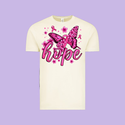 Hope Breast Cancer Butterfly Vintage Tee Designed By Jasminsmagicworld