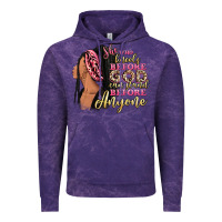 Cloud Purple She who kneels before god can stand before anyone Vintage Hoodie - RanaPortraitStore