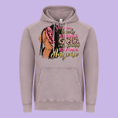 She Who Kneels Before God Can Stand Before Anyone Vintage Hoodie Designed By Ranaportraitstore