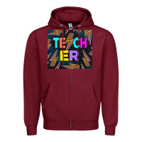 Burgundy Western Teacher Flash Tumbler Zipper Hoodie - LillyAllenDesigns