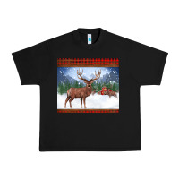 Black christmas reindeer red barn country farm christmas Urban Heavy Tee - BarkalooDesign