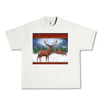 Pistachio christmas reindeer red barn country farm christmas Urban Heavy Tee - BarkalooDesign