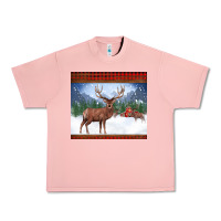 Salmon christmas reindeer red barn country farm christmas Urban Heavy Tee - BarkalooDesign