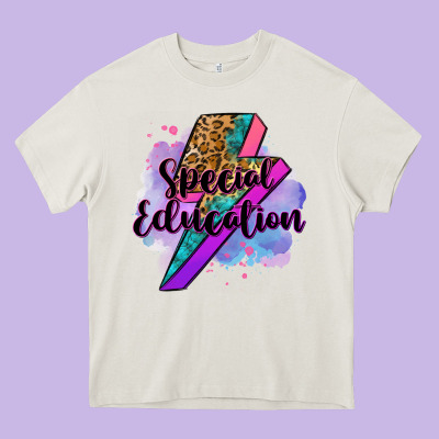 Special Eduation Teacher Lightning Bolt Heavy Core Tee Designed By Zillion Design Studio