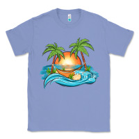Colony Blue sunset beach scene Classic Tee - MaliasSmallBusiness