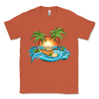 Copper sunset beach scene Classic Tee - MaliasSmallBusiness