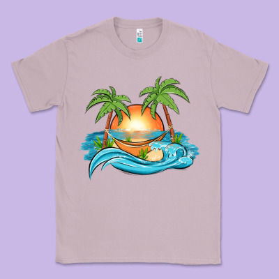 Sunset Beach Scene Classic Tee Designed By Maliassmallbusiness
