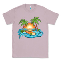Lilac sunset beach scene Classic Tee - MaliasSmallBusiness