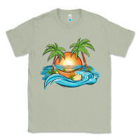 Matcha sunset beach scene Classic Tee - MaliasSmallBusiness