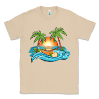 Mushroom sunset beach scene Classic Tee - MaliasSmallBusiness