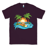 Plum sunset beach scene Classic Tee - MaliasSmallBusiness