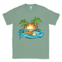 Sage sunset beach scene Classic Tee - MaliasSmallBusiness