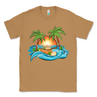 Toasted Coconut sunset beach scene Classic Tee - MaliasSmallBusiness